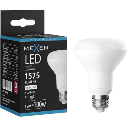 681607 mexen nova led ziarovka e27 r80 15w neutralna 4000k 1575 lm l105 e27 1540 01