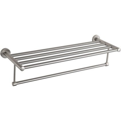 Mexen Remo, police s věšákem na ručníky, broušená ocel, 7050720-97