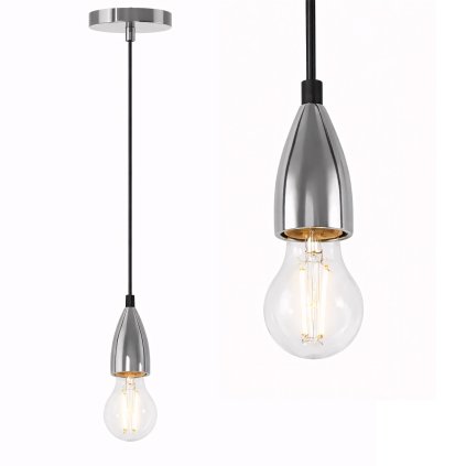 Rea, Stropní lampa závěsná Chrome držák žárovky APP358-1CP, OSW-08424