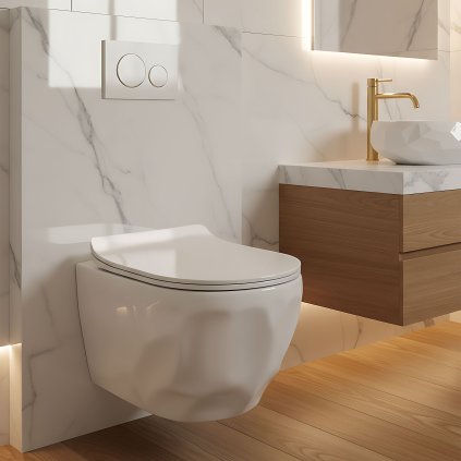 Rea, Závěsná WC mísa Rea Gustavo Rimless, REA-C1652