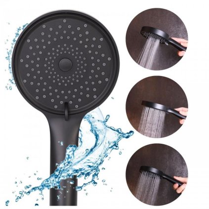 Erga Fanki, 3-funkční ruční sprchová hlavice, černá matná, ERG-YKA-BP.FANKI-BLK