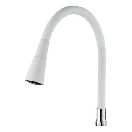 Invena, 2-funkční elastická výlevka pro dřezové baterie, bílá-chrom, INV-SC-B1-1Z0-L