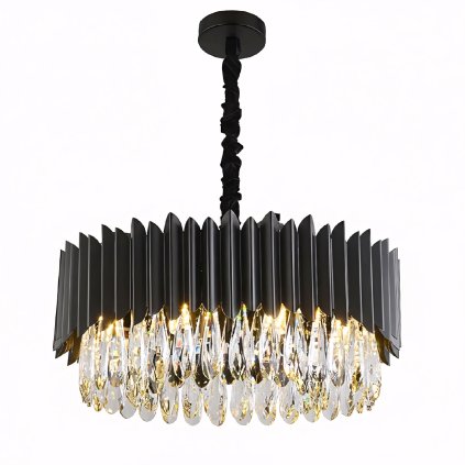 Toolight, křišťálové stropní svítidlo 8xE14, APP1657-8CP, černá, OSW-04062