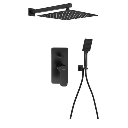 Sapho, SPY podomítková sprchová souprava s pákovou baterií, 2 výstupy, černá, PY42/15-03