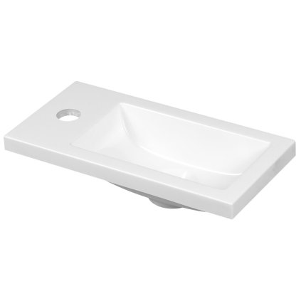 Aqualine, Nábytkové umyvátko, litý mramor, 37x18cm, bílá, LM370