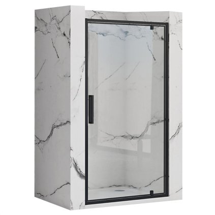 82329 6 rea rapid swing jednokridlove vyklopne sprchove dvere 80 x 195 cm 6mm cire sklo cierny profil rea k6408