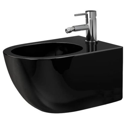 Rea Carlo Mini, závěsný bidet, černá lesklá, REA-C6380