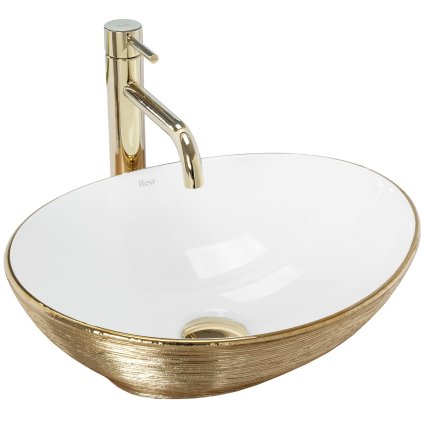 83055 rea sofia umyvadlo na dosku 41x34 5x15 cm biela zlata strukturovana rea u3697
