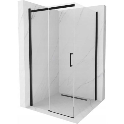 Mexen Omega sprchový kout 100x100cm, 8mm sklo, černý profil-čiré sklo, 825-100-100-70-00