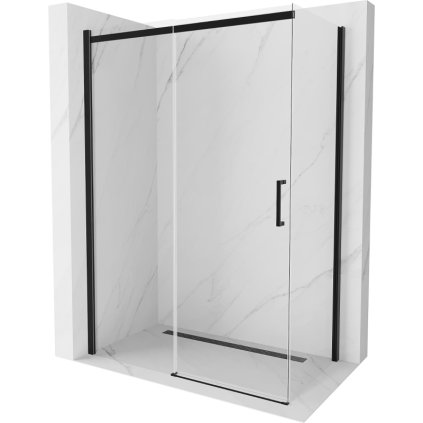 Mexen Omega sprchový kout 130x70cm, 8mm sklo, černý profil-čiré sklo, 825-130-070-70-00