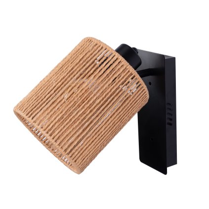 Toolight, nástěnné svítidlo 1xE27, APP1823-1W, černá-přírodní hnědá, OSW-09315