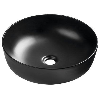 Sapho, RONDEA keramické umyvadlo na desku průměr 41cm, černá mat, AR445B