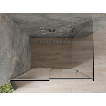 Mexen OMEGA sprchový kout 110x80cm, 8mm sklo, chromový profil-šedé sklo, 825-110-080-01-40