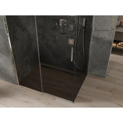 Mexen OMEGA sprchový kout 120x70cm, 8mm sklo, chromový profil-šedé sklo, 825-120-070-01-40