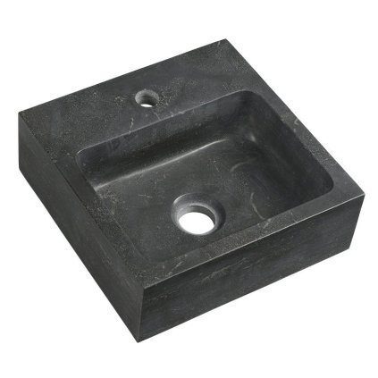 Sapho, BLOK kamenné umyvadlo 30x10x30 cm, černý Antracit, 2401-29