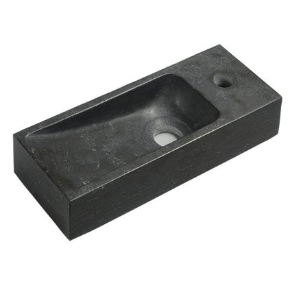 Sapho, BLOK kamenné umyvadlo 38x8x14 cm, černý Antracit, 2401-31