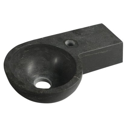 Sapho, BLOK kamenné umyvadlo 40x10x23 cm, černý Antracit, 2401-32