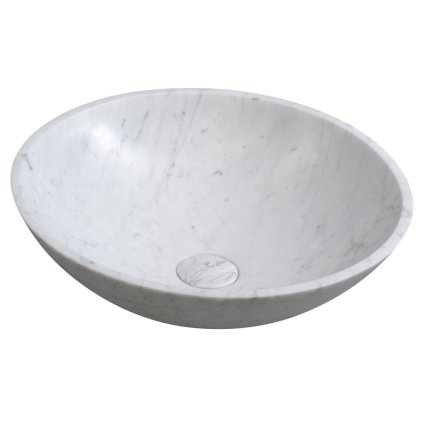 Sapho, BLOK kamenné umyvadlo 42x14 cm, bílá carrara, 2401-42