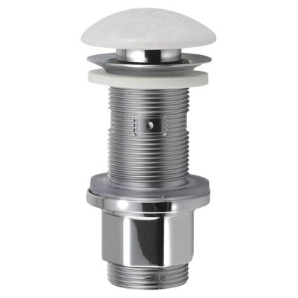 Sapho, BLOK umyvadlová výpusť 5/4", click-clack, zátka bílý mramor, leštěná, 2401-921