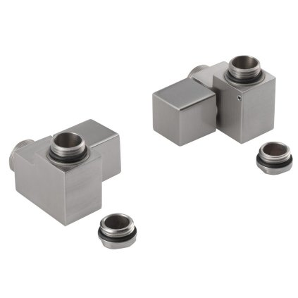Sapho, CUBE COMBI připojovací sada ventilů ruční rohová, pravá, broušený nerez, CP562S