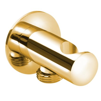 Sapho, Držák sprchy kulatý, pevný, s vyústěním, zlato, SG203OR