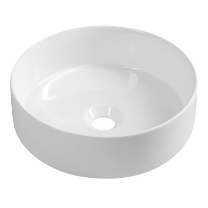 Sapho, INFINITY ROUND keramické umyvadlo na desku, průměr 36x12 cm, bílá, 10NF65036