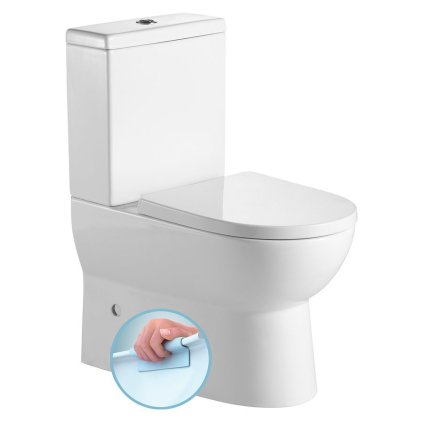 Sapho, JALTA RIMLESS WC kombi mísa s nádržkou včetně splachovací soupravy, spodní/zadní