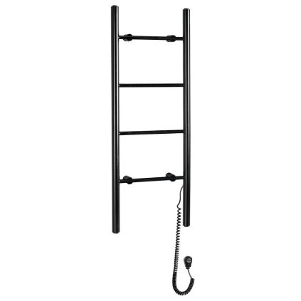 Sapho, KARBO Elektrický sušák ručníků, kulatý, 400x1120 mm, 87 W, černá, KB904