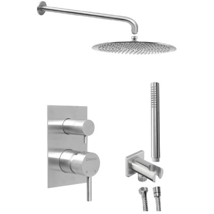 Sapho, MINIMAL podomítkový sprchový set s pákovou baterií, 2 výstupy, nerez, MI042-01