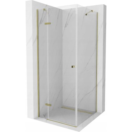 Mexen Roma sprchový kout 90x90cm, 6mm sklo, zlatý profil-čiré sklo, 854-090-090-50-00