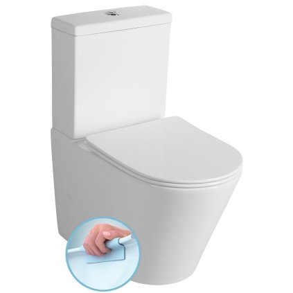 Sapho, PACO RIMLESS WC kombi mísa s nádržkou včetně splachovací soupravy, spodní/zadní, PC1012WR