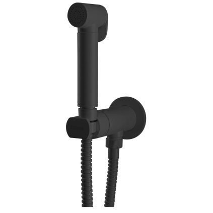 Sapho, Podomítková baterie s bidetovou sprškou, kulatá, progresivní kartuše, černá matná, DB715