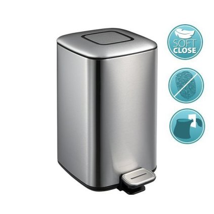 109752 sapho regent odpadkovy kos 12l soft close brusena nerez strieborna cierna linka dr502