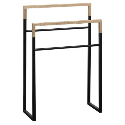 Sapho, SKA Stojan na ručníky, 550x800x200mm, černá mat/dub, SKA308