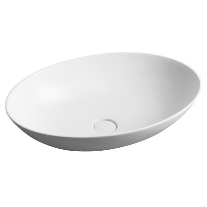 106440 sapho thin ovalne umyvadlo 600x400x145mm na dosku matna biela wn893