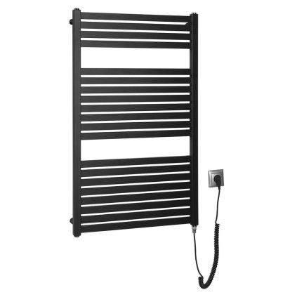 Sapho, TONDI-E elektrické topné těleso, rovné, 600x970 mm, 400W, černá matná