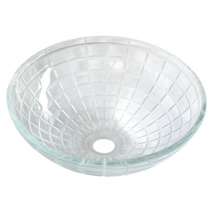 Sapho, TOSEMI skleněné gravírované umyvadlo, průměr 42 cm, čirá, TY153