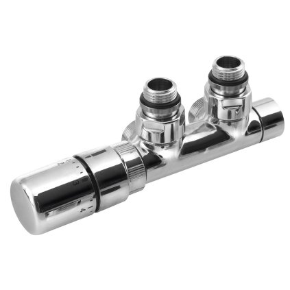 Sapho, TWIN připojovací sada ventilů termostatická pro středové připojení, levá, chrom, CP3012S