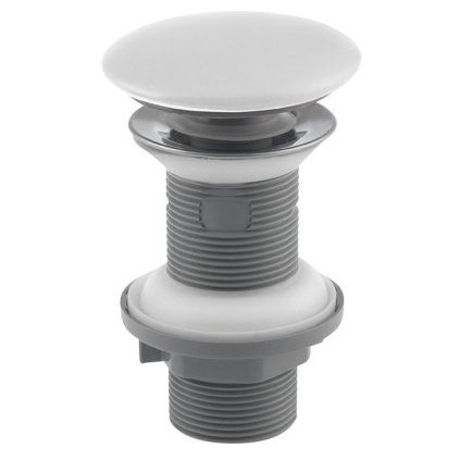 Sapho, Umyvadlová výpusť 5/4" click-clack, keramická krytka, tl.20-70mm, matná bílá, 38TP0166I