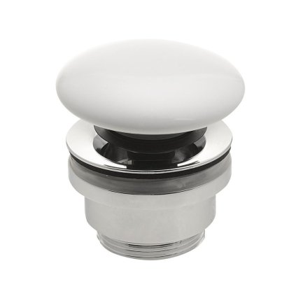 Sapho, Umyvadlová výpusť 5/4", click-clack, keramická zátka, bílá, WEH060