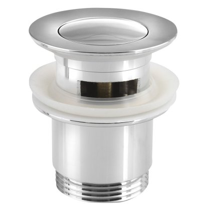 Sapho, Umyvadlová výpusť 5/4", click-clack, malá zátka, tl.30-45mm, chrom, CV1008