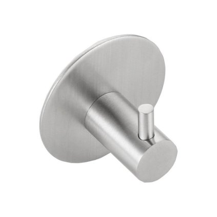 Sapho, Věšáček samolepící, kulatý, broušená nerez, 32201