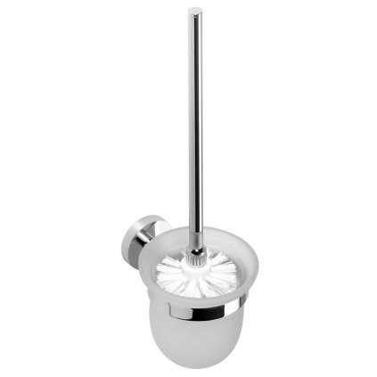 Sapho, X-ROUND WC kartáč nástěnný, miska mléčné sklo, chrom, XR303