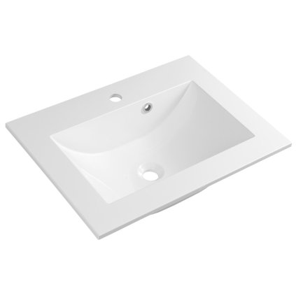 Sapho, YUKON umyvadlo 60x45cm, litý mramor, bílá, YU060