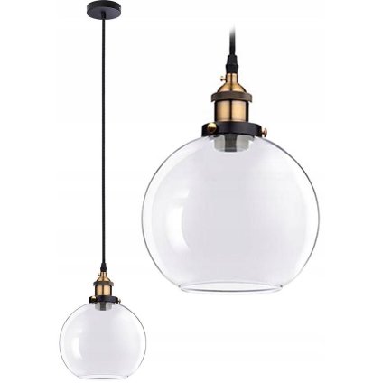 Toolight - Skleněné závěsné svítidlo Verto B, APP044-1CP, černá, OSW-00136