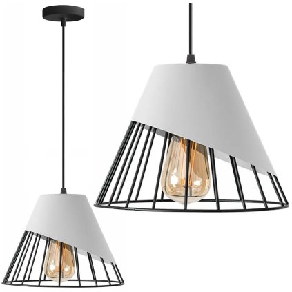Toolight - závěsná stropní zrcadlová lampa E27 60W APP228-1CP, černá-bílá, OSW-00888