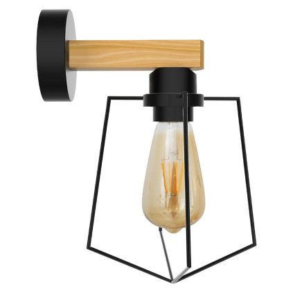 Toolight, nástěnné svítidlo E27 60W APP978-1W, černá - hnědá, OSW-03244