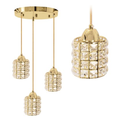 Toolight, Stropní svítidlo Crystal Gold APP726-3CRP, zlatá, OSW-08746