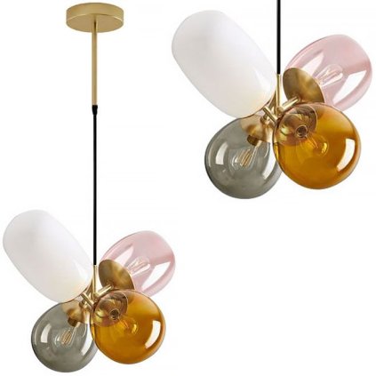 Toolight, Stropní svítidlo ze skla vícebarevné E14 60W APP436-4C, OSW-00565