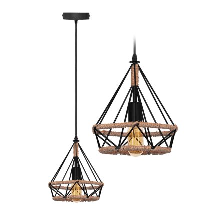 82887 1 toolight stropne svietidlo geometricke zavesne loft styl na lane app678 1cp cierna hneda osw 05644